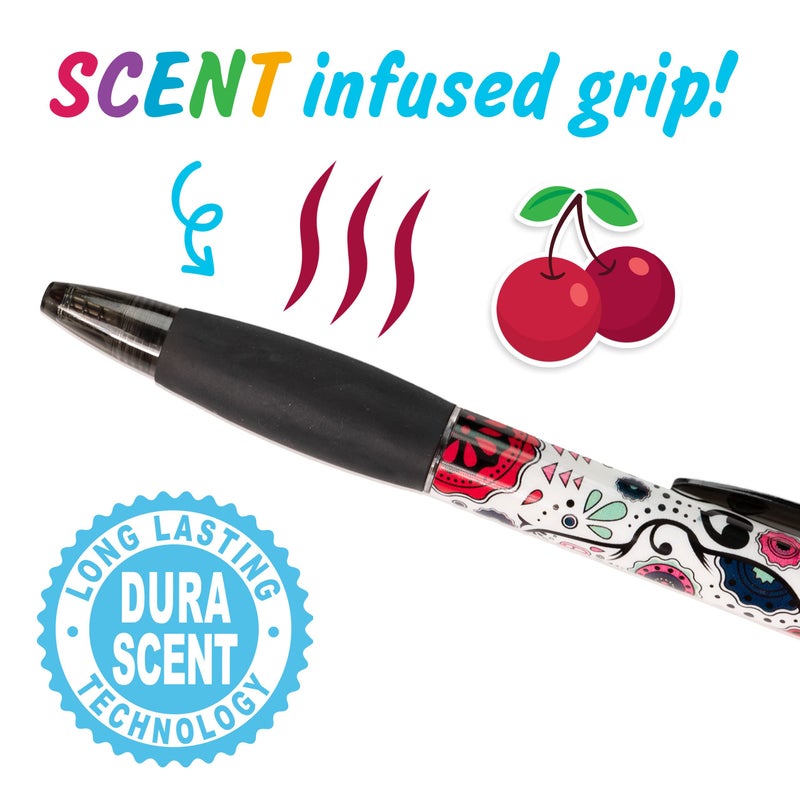 Scentco Sugar Skull Smens - Patented Gourmet Scented Pens, Black Ink, Medium Point - 8 Count - Image 4